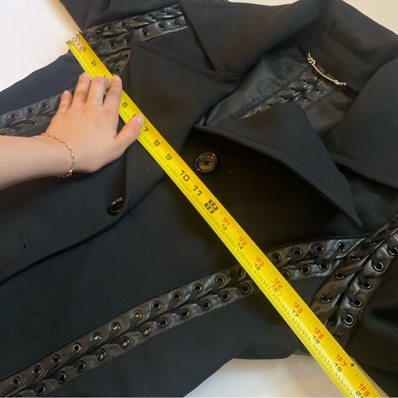 Dolce & Gabbana Wool Leather Lace Up Coat Double Breasted 40 Leather Fringe $9K - Picture 9 of 14